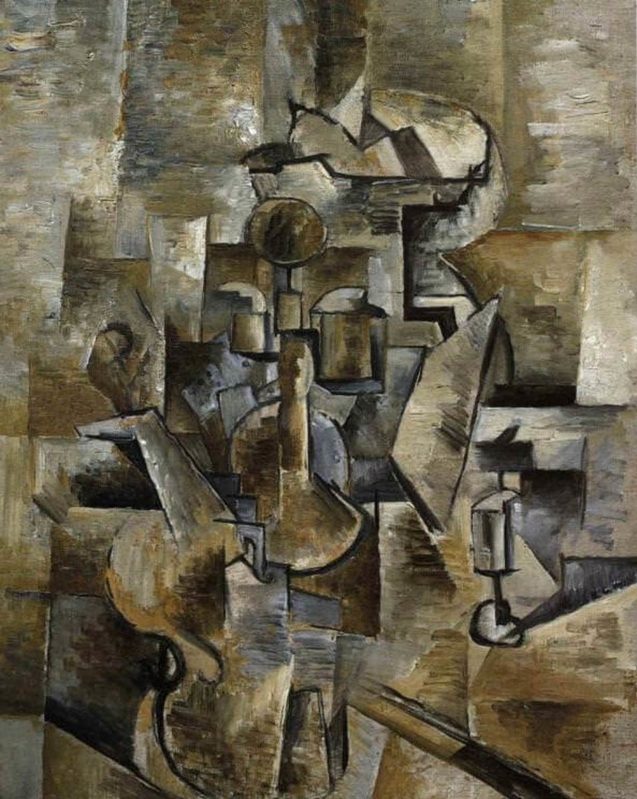 georges braque violin candlestick painting