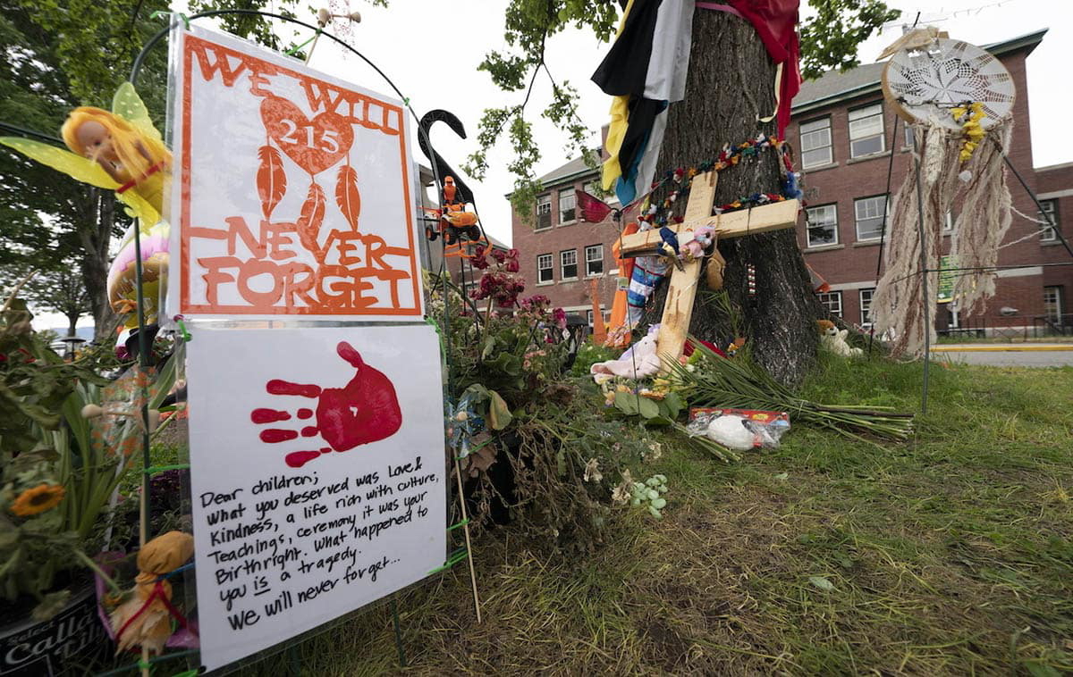 memorial outside canadian residential school