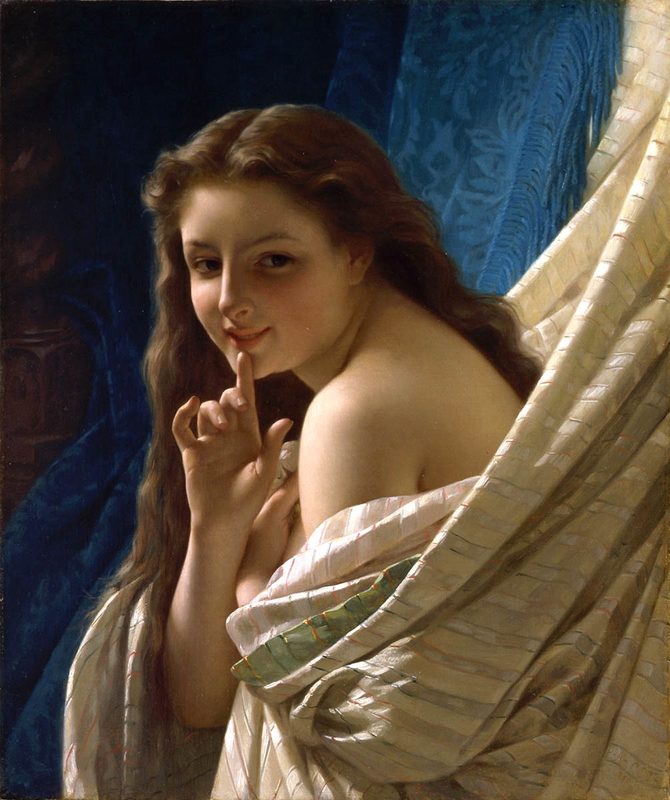pierre auguste cot porrtrait of young woman academic painting