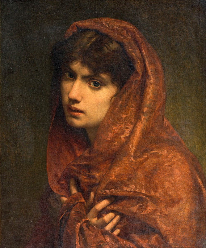 pierre auguste cot portrait of girl academic painting
