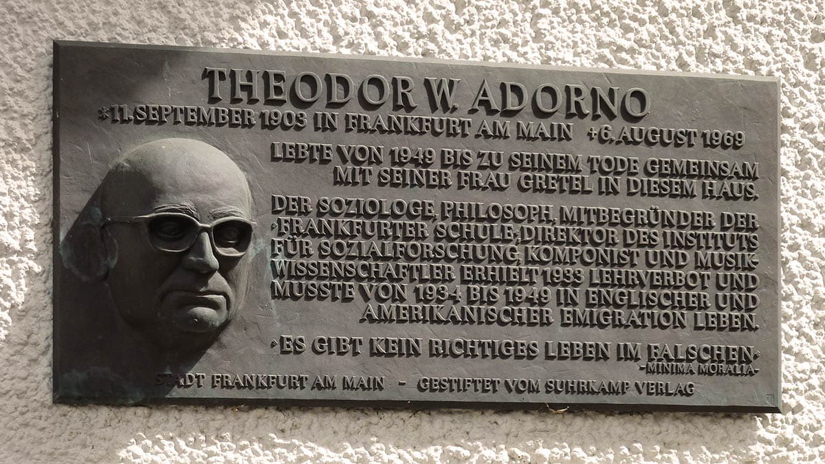 theodor adorno plaque