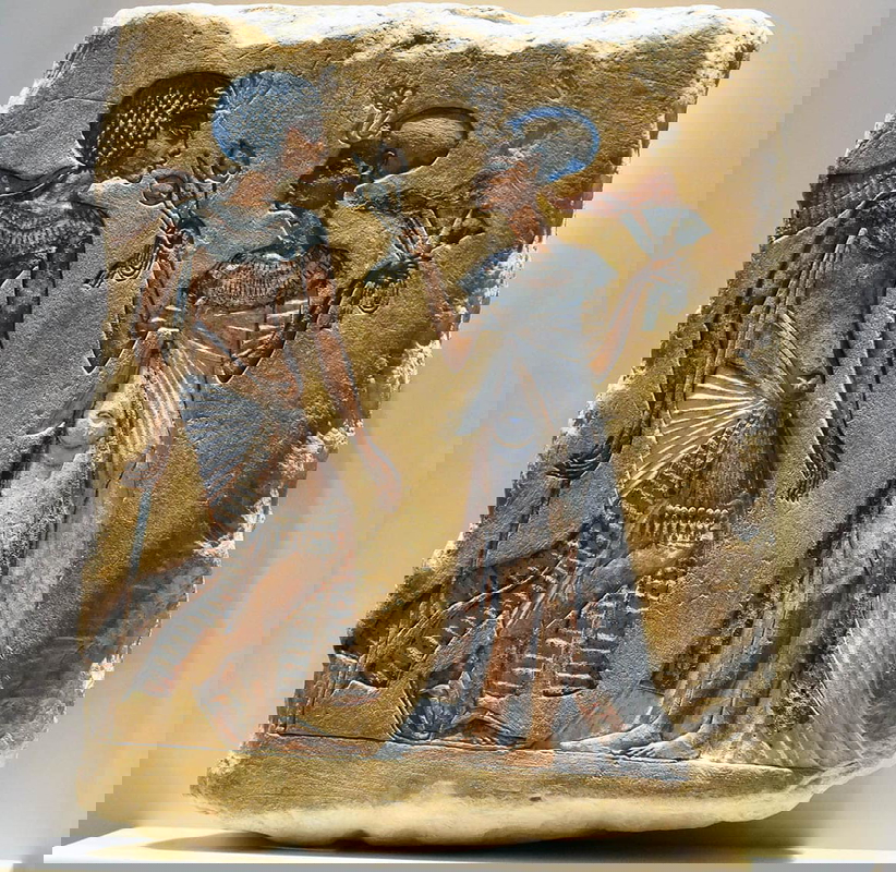 tutankhamun cane armana period relief