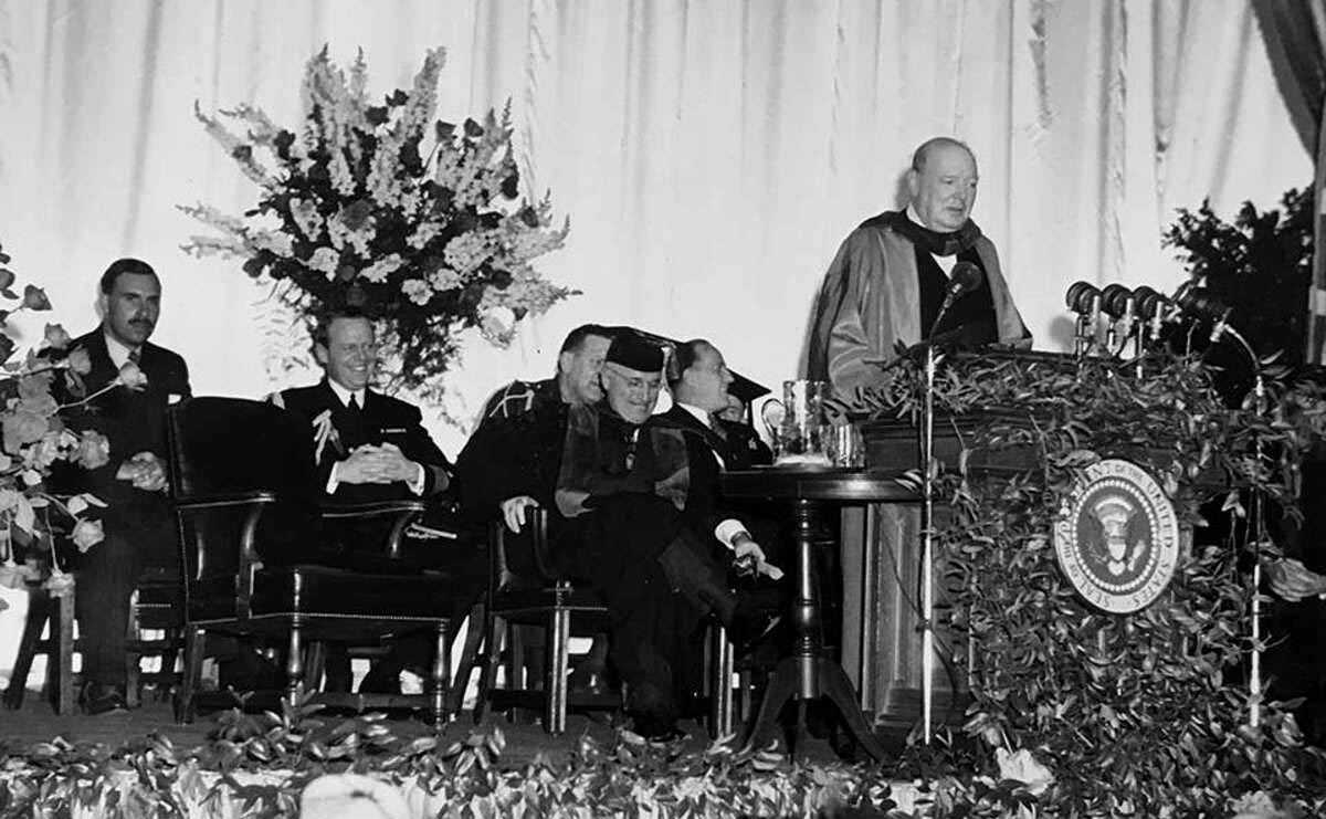 winston churchill iron curtain speech photo
