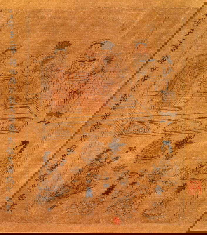 Filial piety scene silk