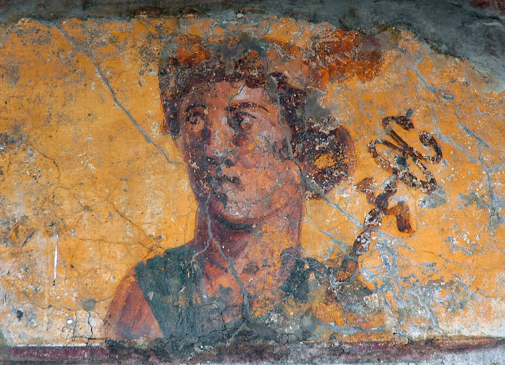Fresco of Mercury (Hermes) from Pompeii, c. 1st century CE. Source: Wikimedia Commons