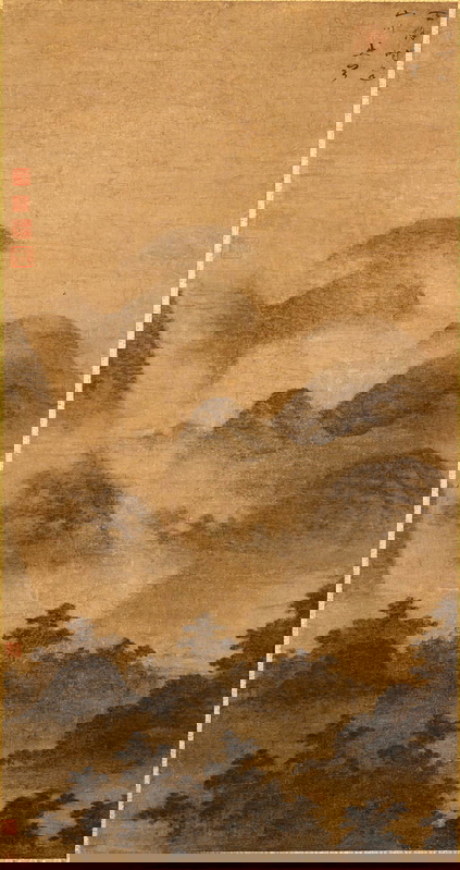 Pavilion Clouds landscape painting inkonsilk