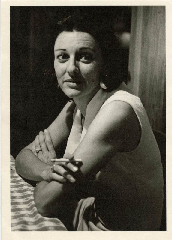anne sexton at table with cigarette