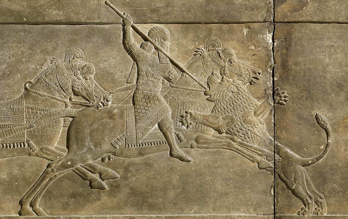 ashurbanipal hunting lion