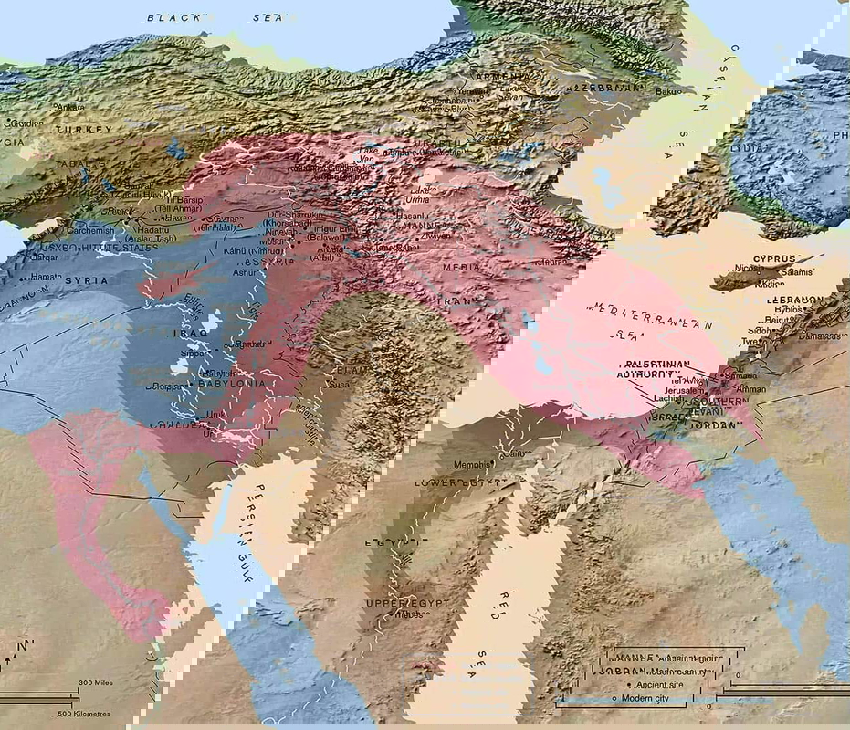 assyrian empire map