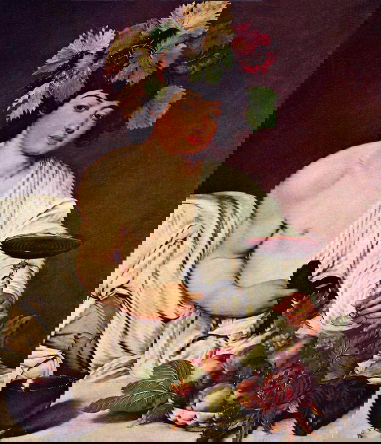 The Adolescent Bacchus (Dionysus), by Caravaggio, 1598. Source: Uffizi Gallery