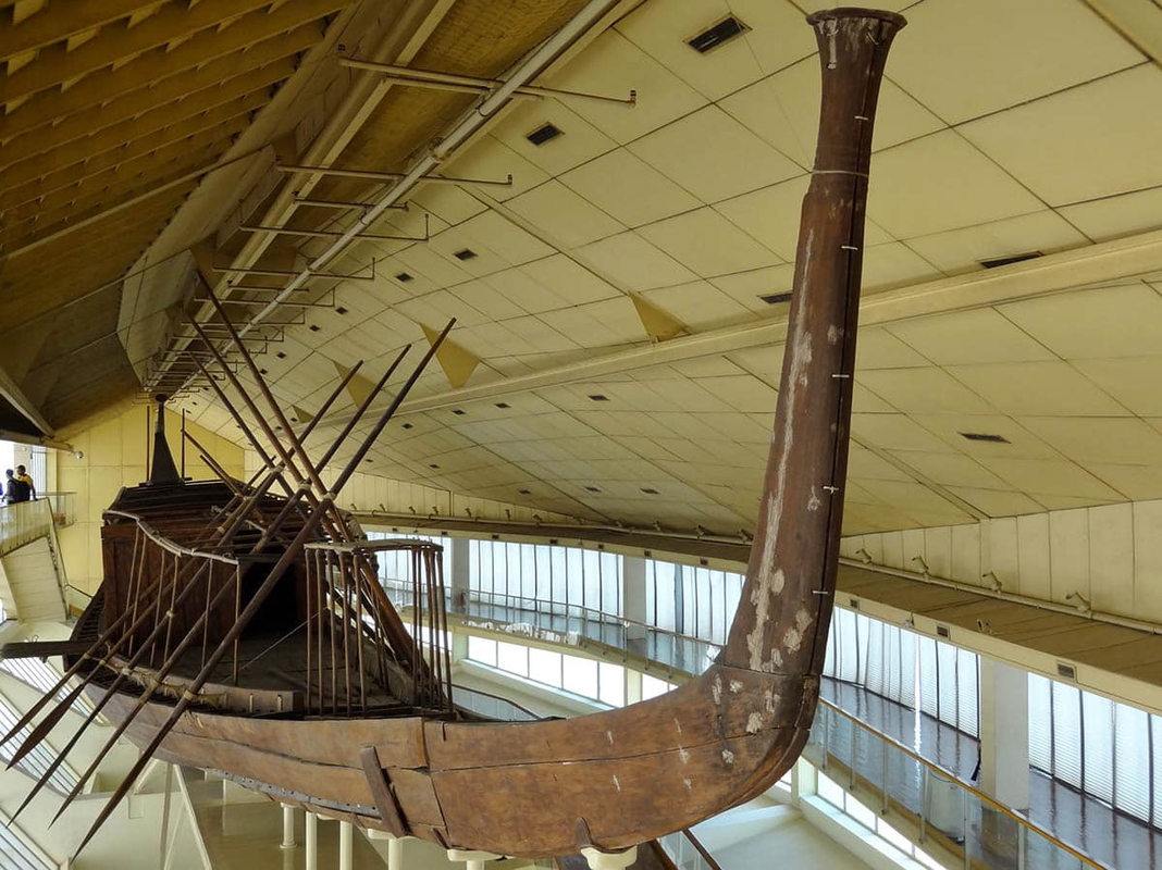 boat cedar giza plateau solar barque