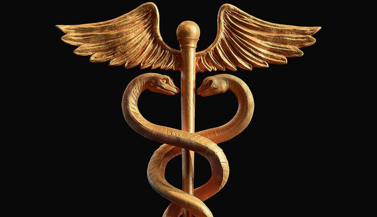 caduceus snakes staff