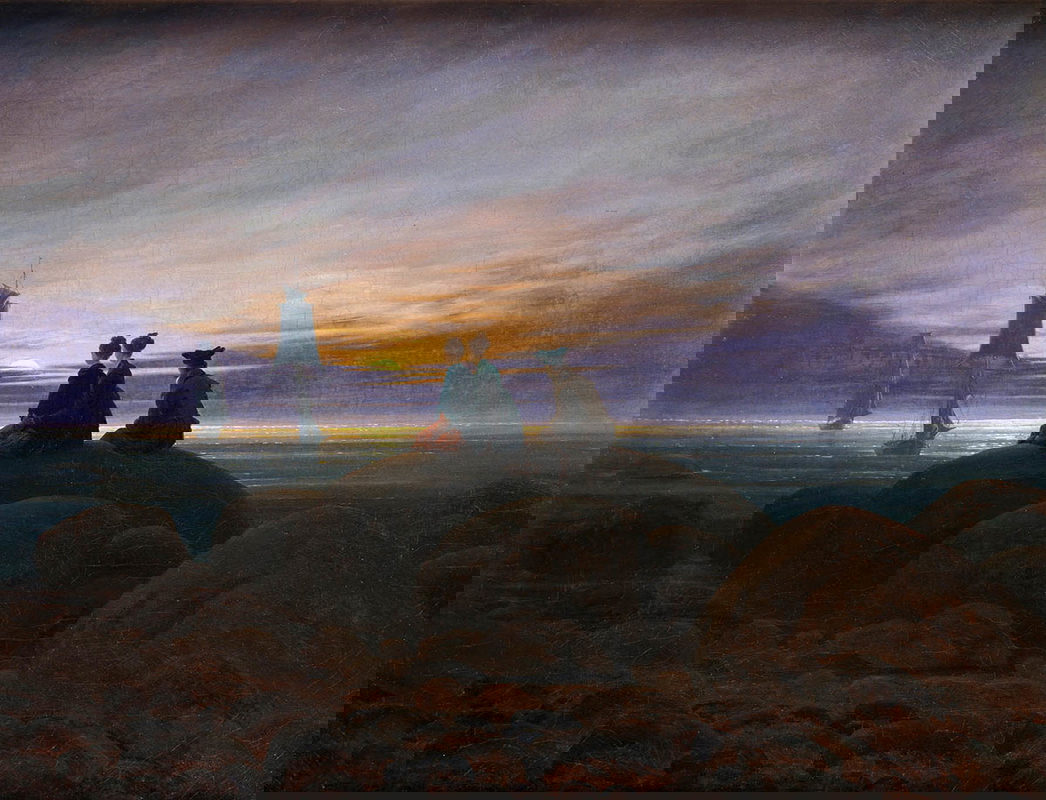 caspar david friedrich moonrise over sea 1821