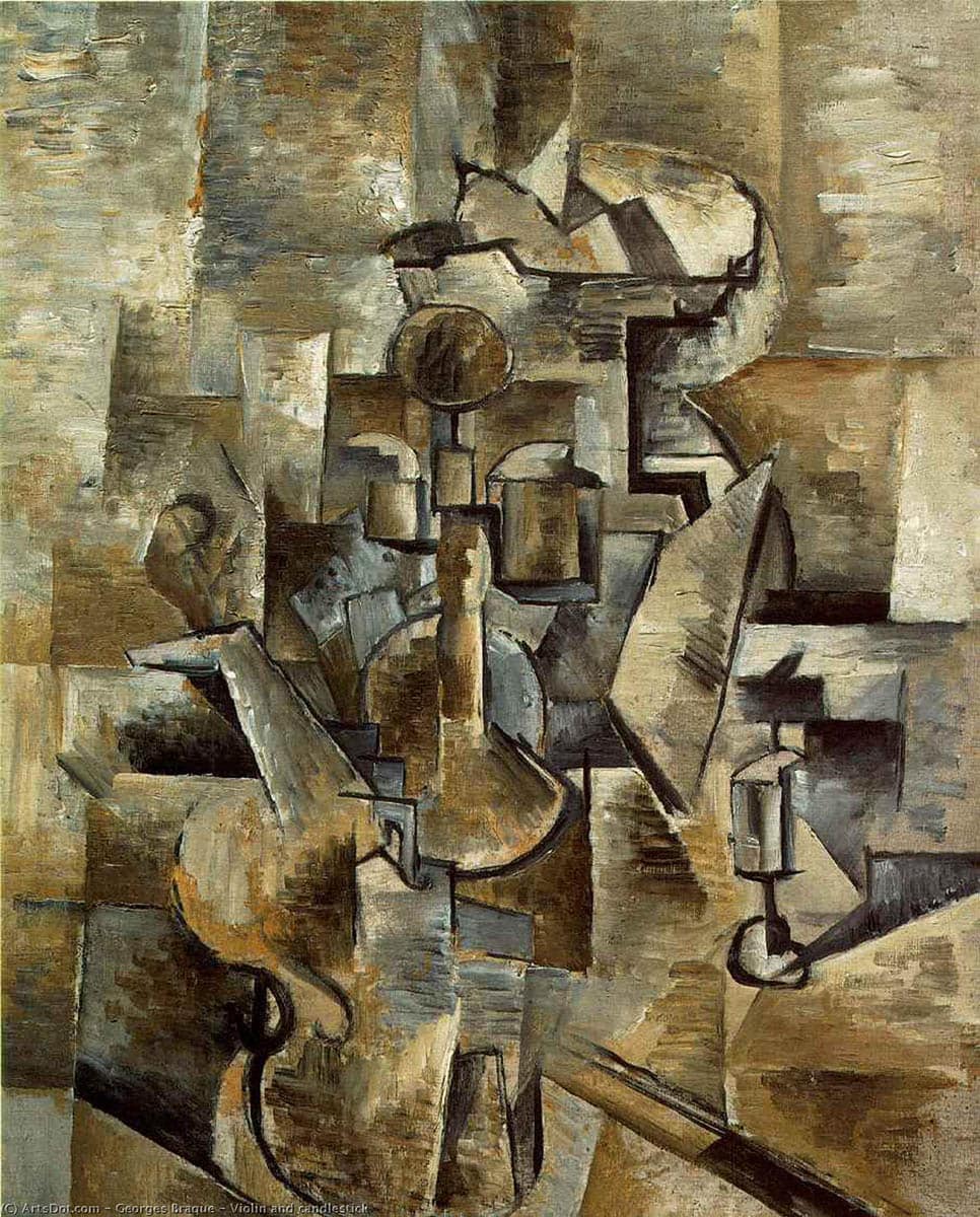 george braque cubism still life violin candlestick 1910