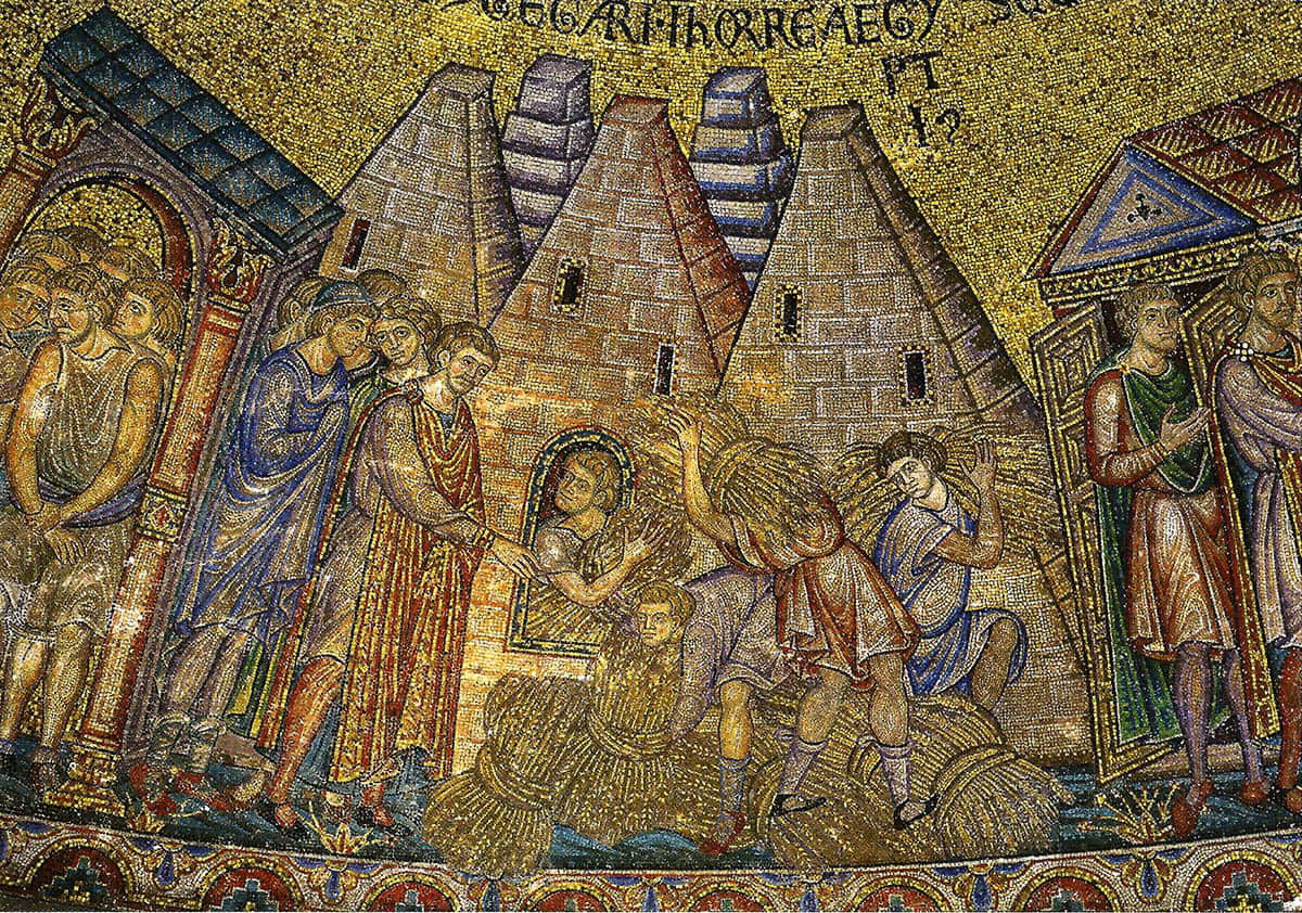 granaries corn venice italy mosaic