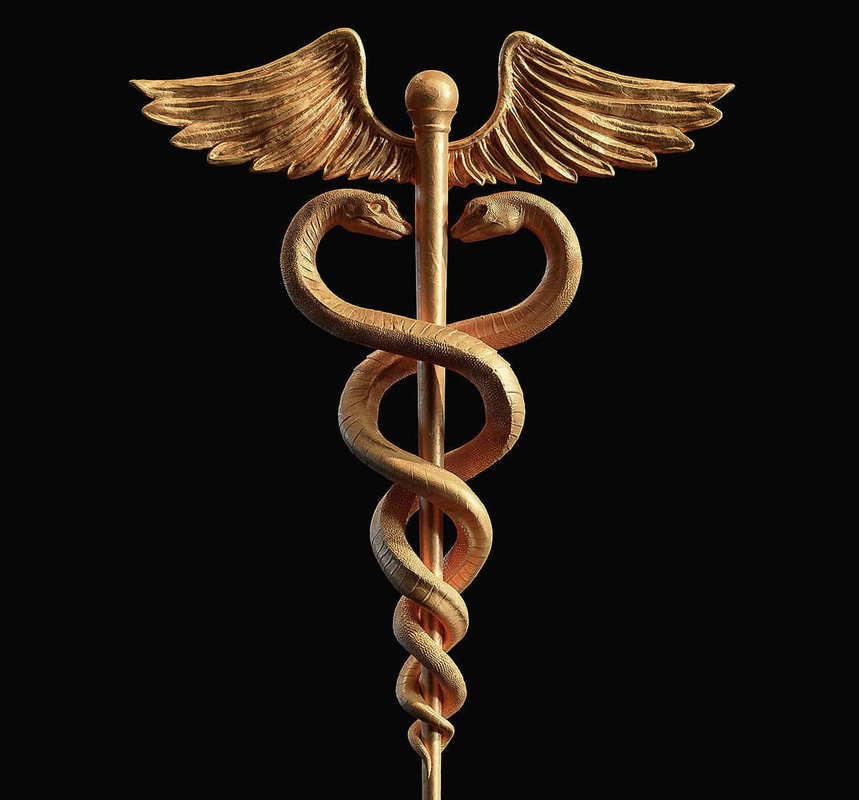 caduceus snake and staff medical symbol