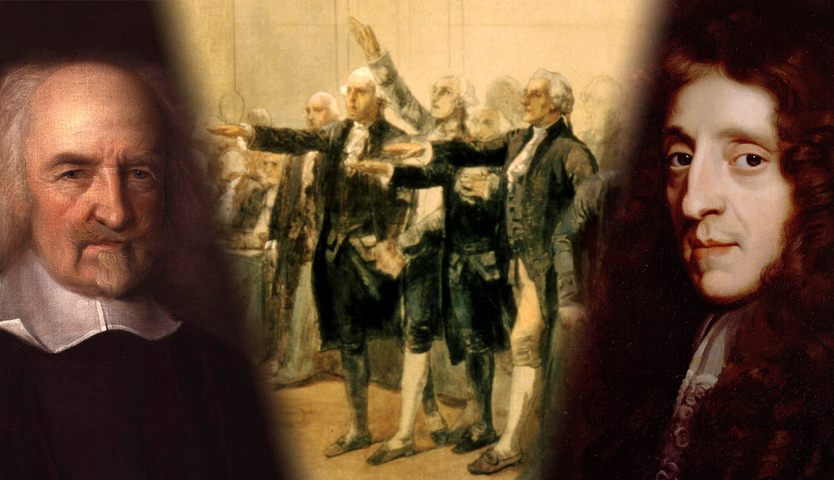 jphn locke and thomas hobbes dumares signing independence painting