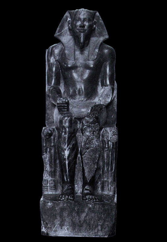 khafre seated statue black granite pharaoh