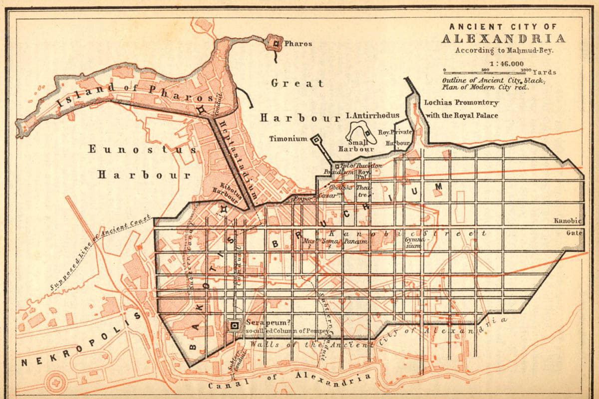 map ancient city alexandria egypt