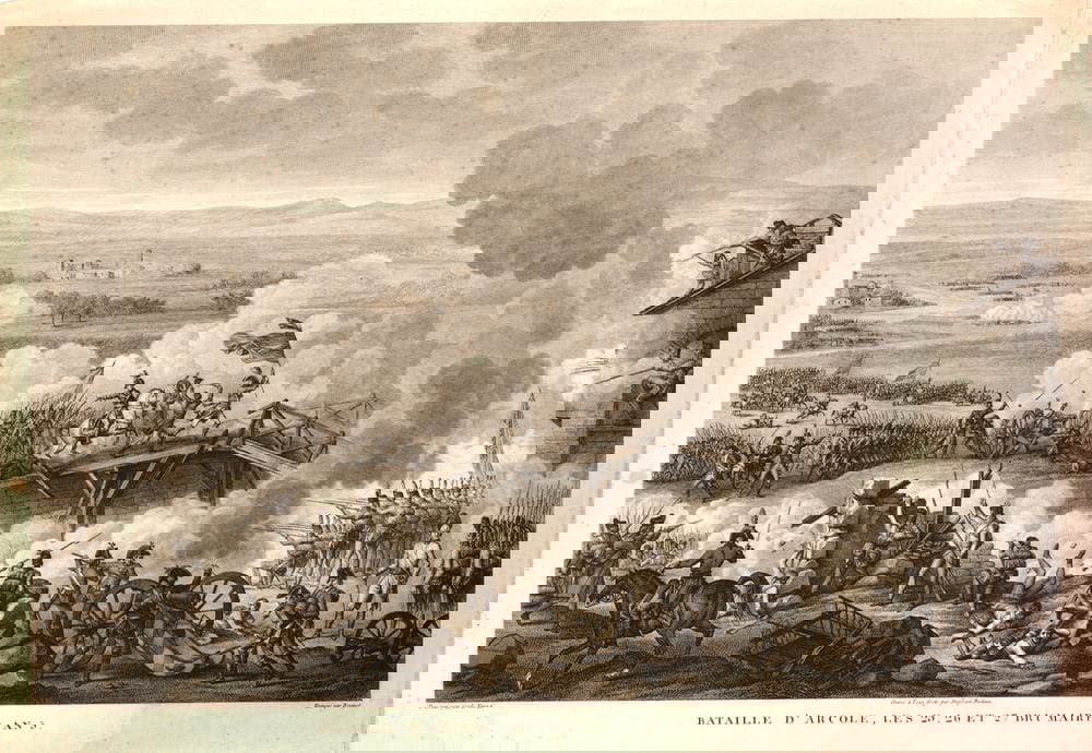 napoleon battle at arcole engraving