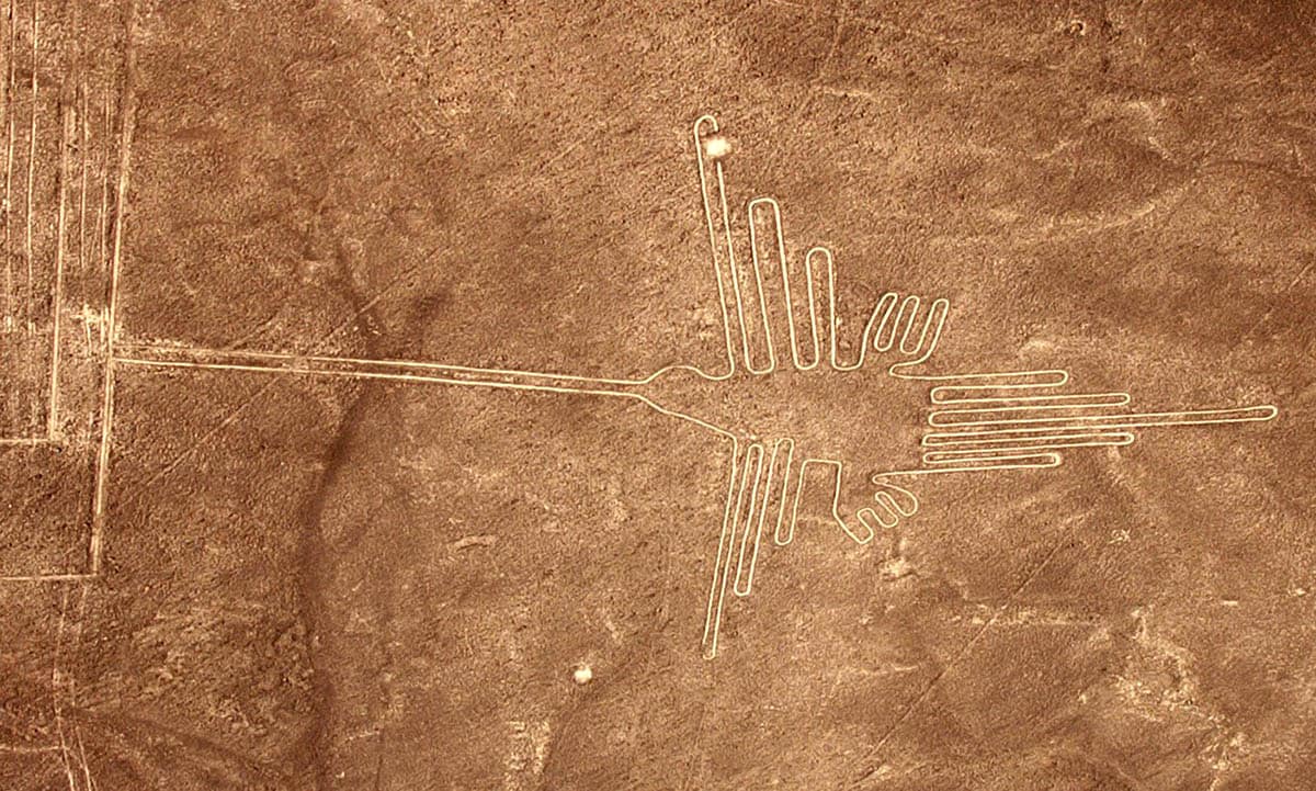 nazca line hummingbird aerial peru