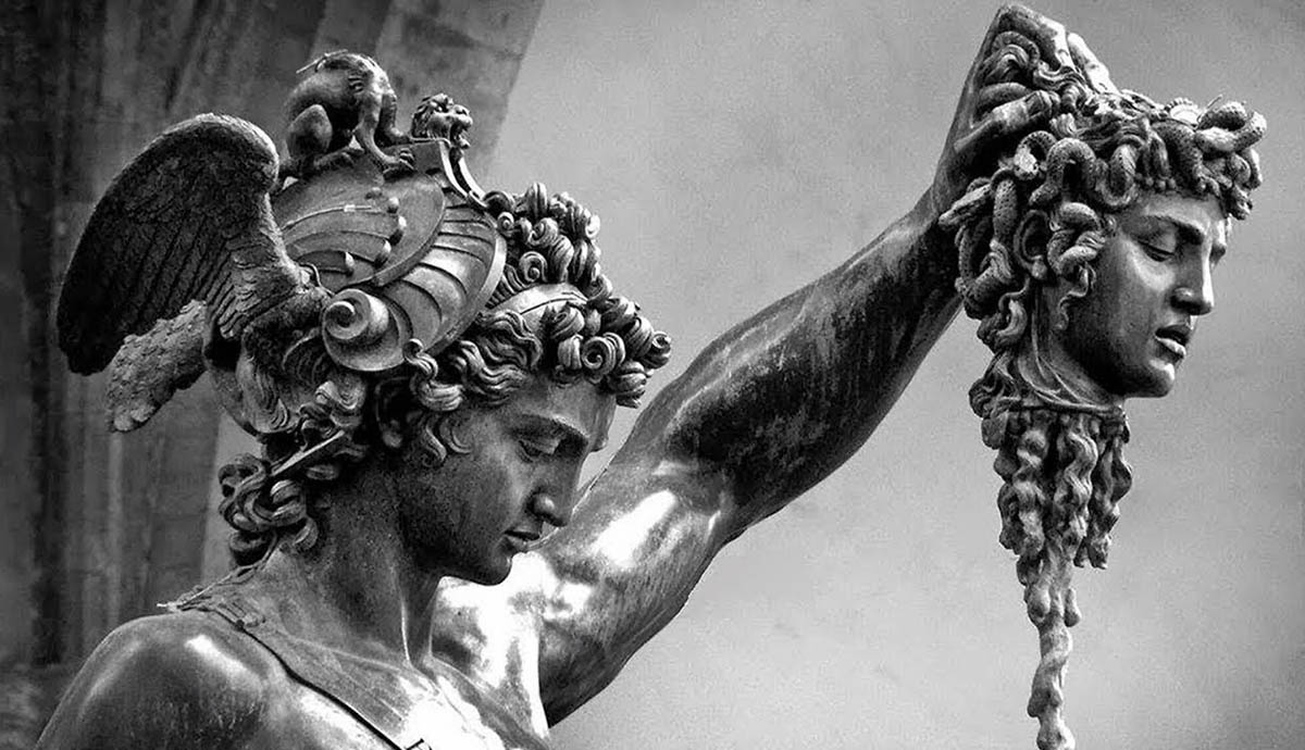 perseus medusa bronze sculpture