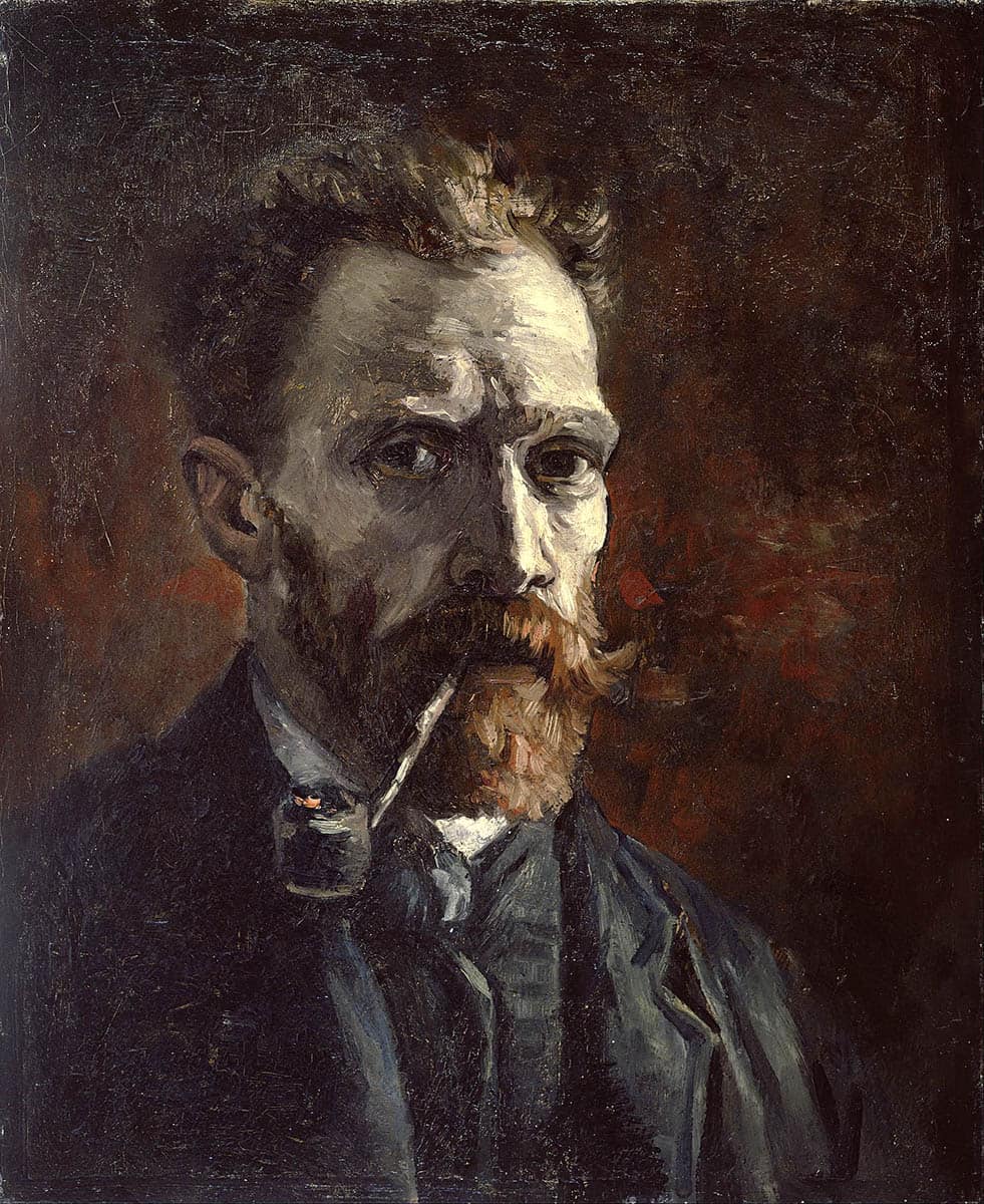 van gogh selfportrait with pipe