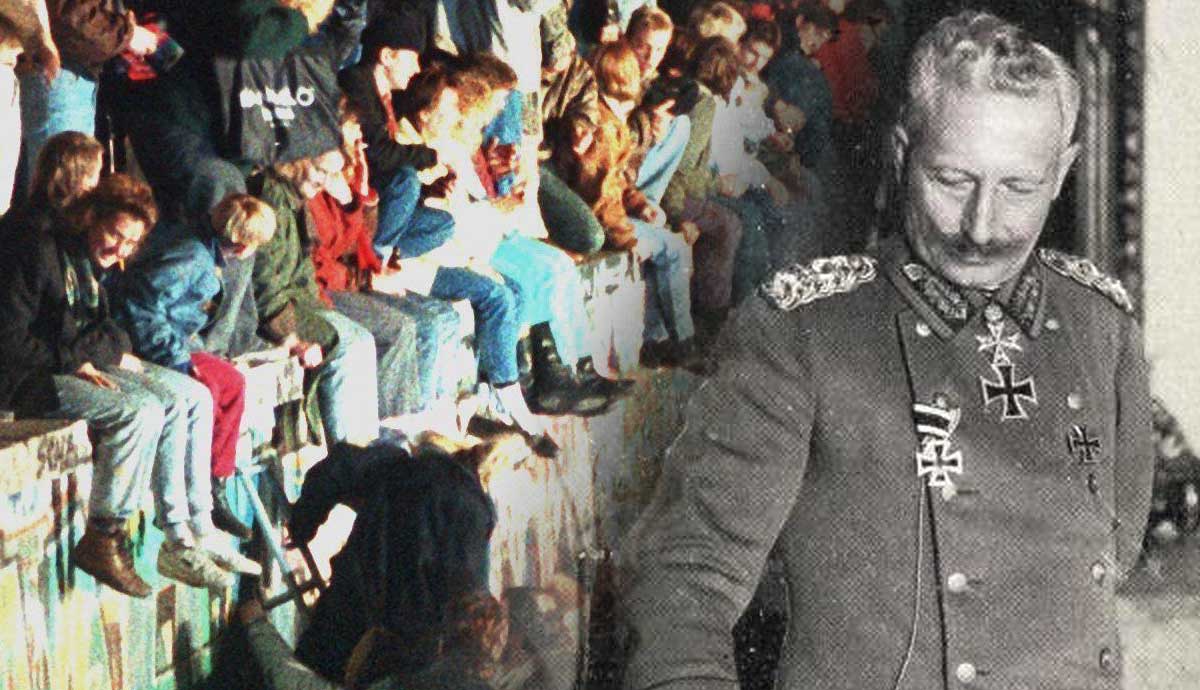 9 november 1989 berlin wall with german emperor wilhelm
