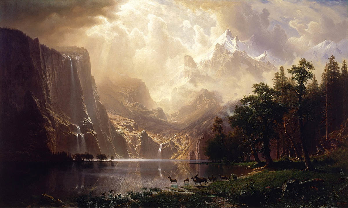 albert bierstadt hudson river school landscape painting