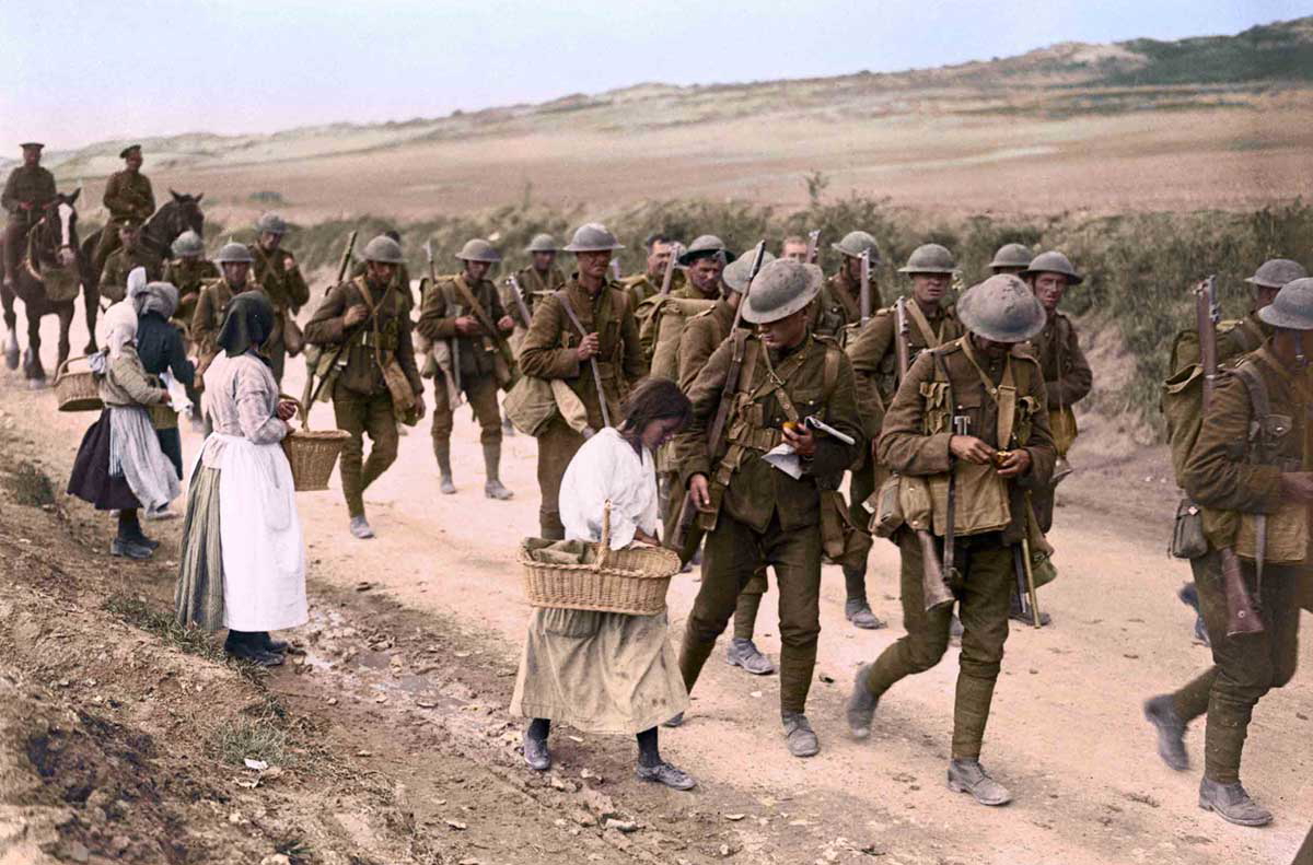 canada coloured ww1 marching