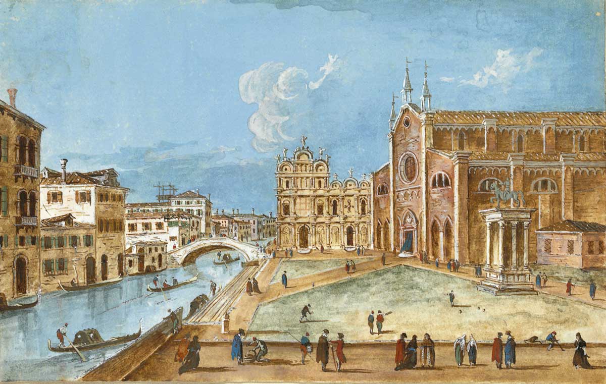 drawing by giacomo guardi church san marco venice