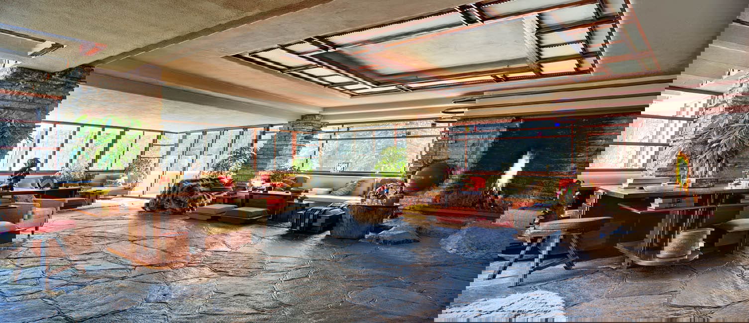 frank lloyd wright fallingwater interior unesco