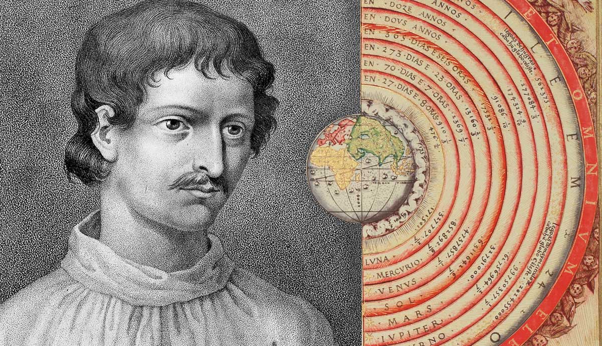 giordano bruno portrait geocentric system illustration bartolomeu