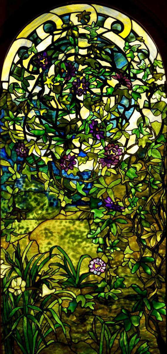 lilies passion flowers window louis comfort tiffany lamps