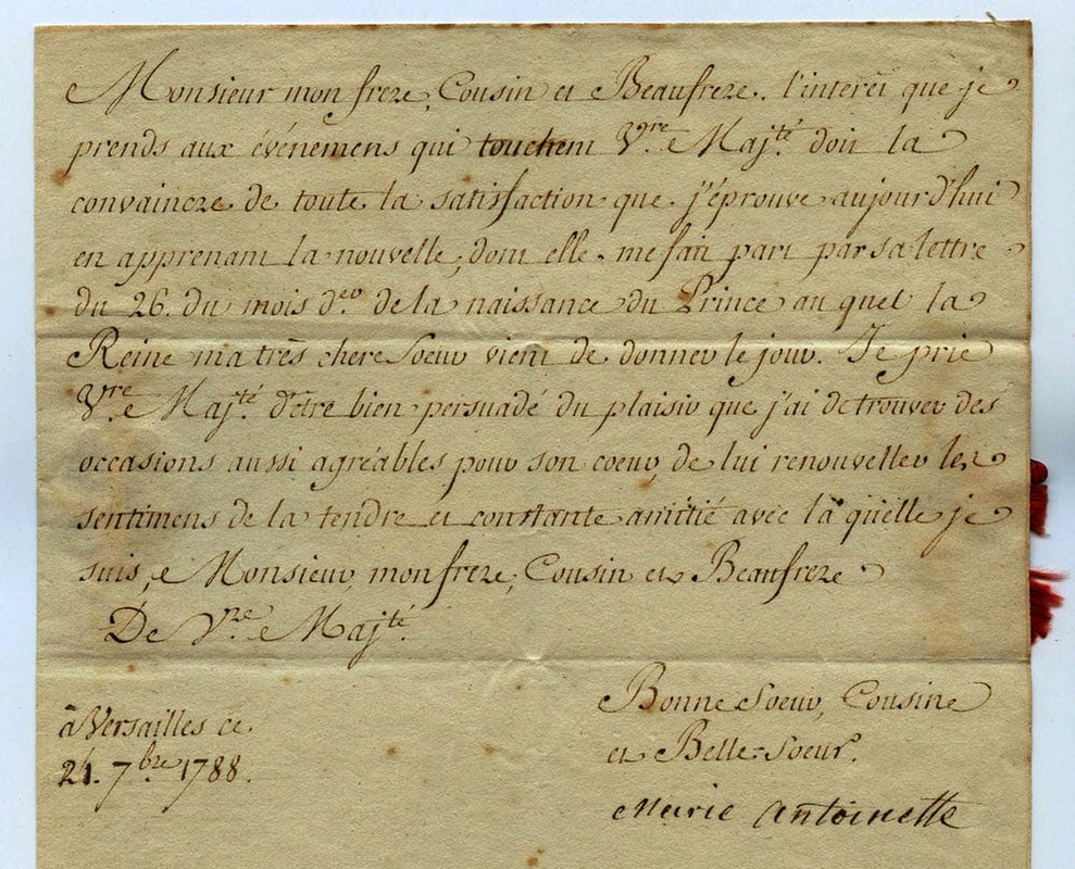 marie antoinette letter