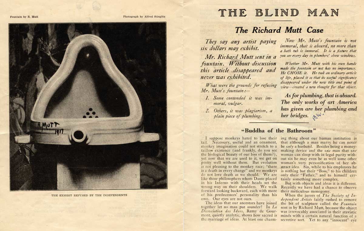 duchamp fountain the blindman article