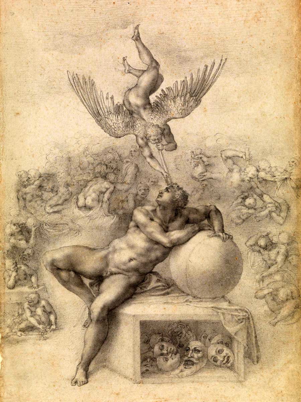 michelangelo buonarroti figure study il sogno