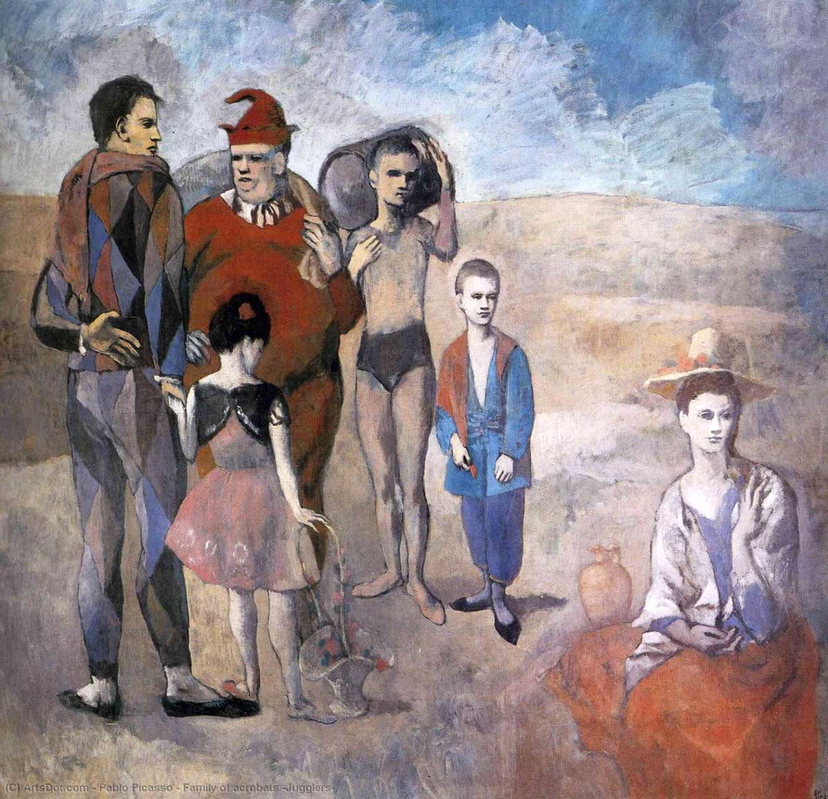 Picasso's Rose Period painting family acrobats