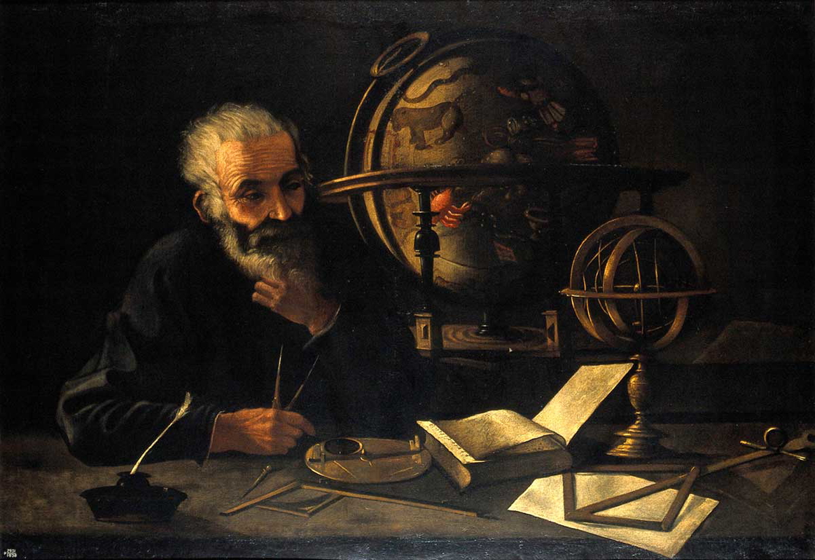 philosopher globe painting