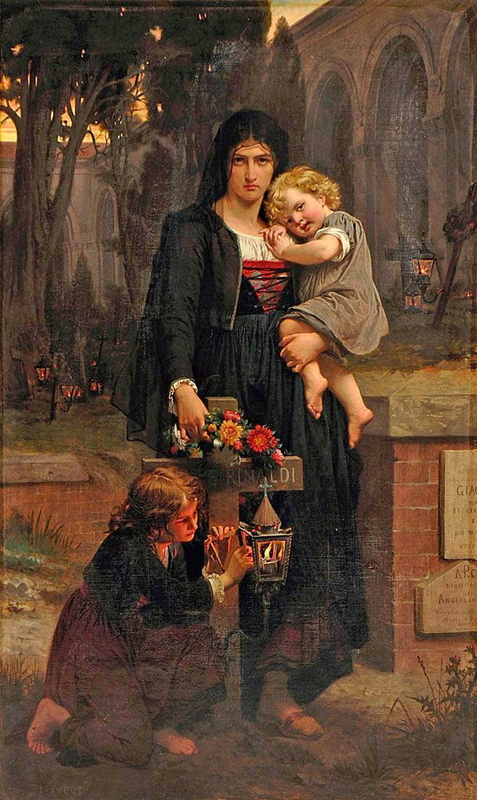 pierre cot mother with two children academic painting