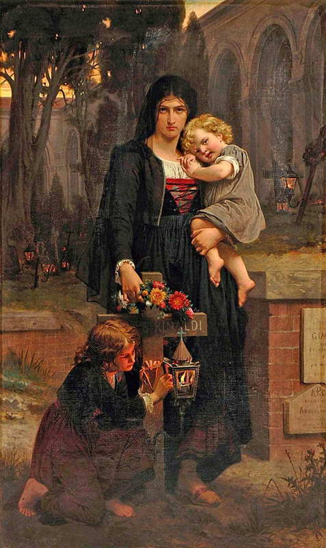 pierre cot mother with two children academic painting