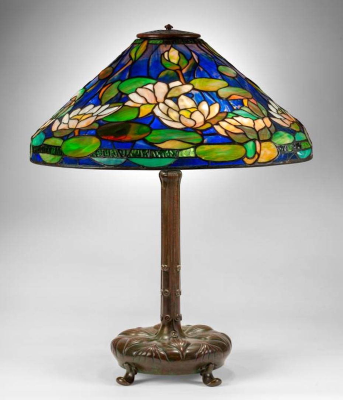 pond lily library lamp louis comfort tiffany glass