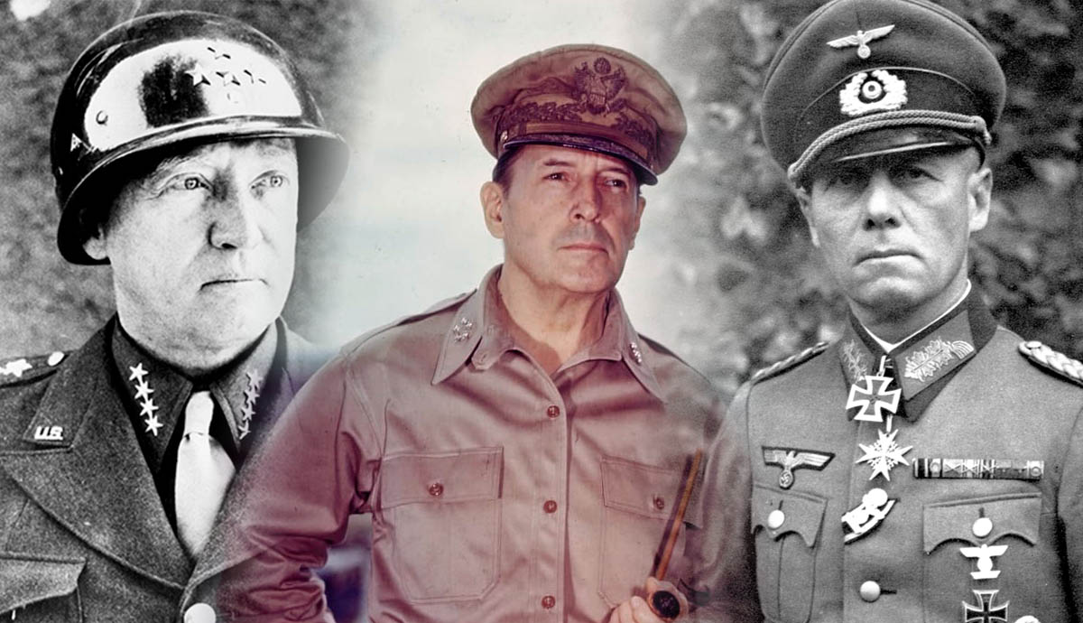 portraits george patton douglas macarthur erwin rommel ww2