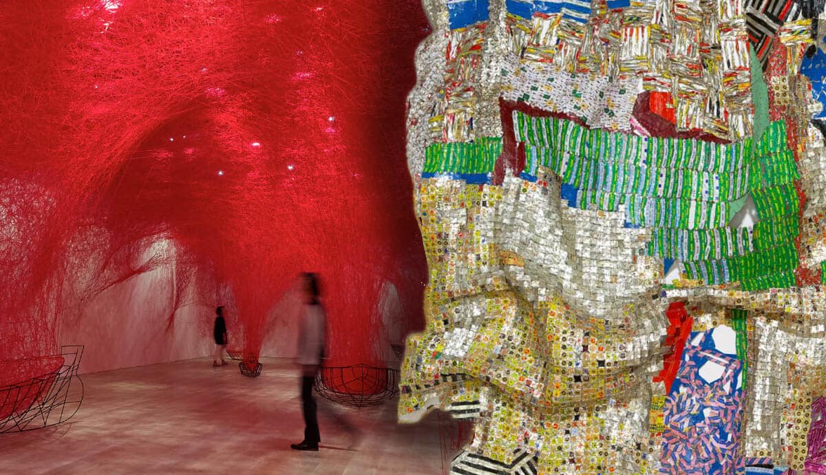 textile art shiota and anatsui