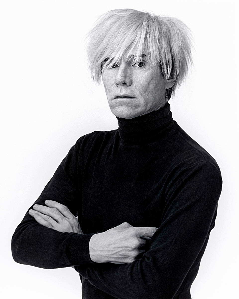 andy warhol portrait black white