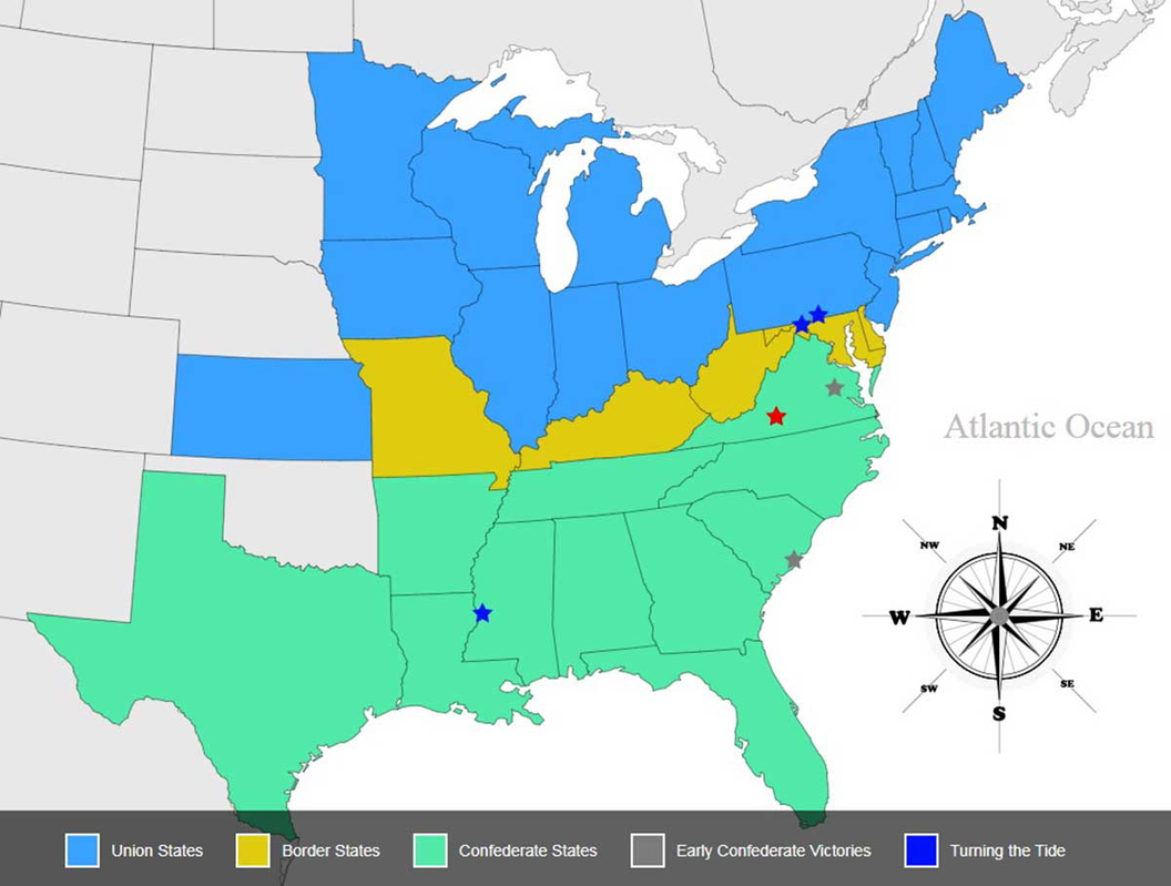 american civil war border states 1861