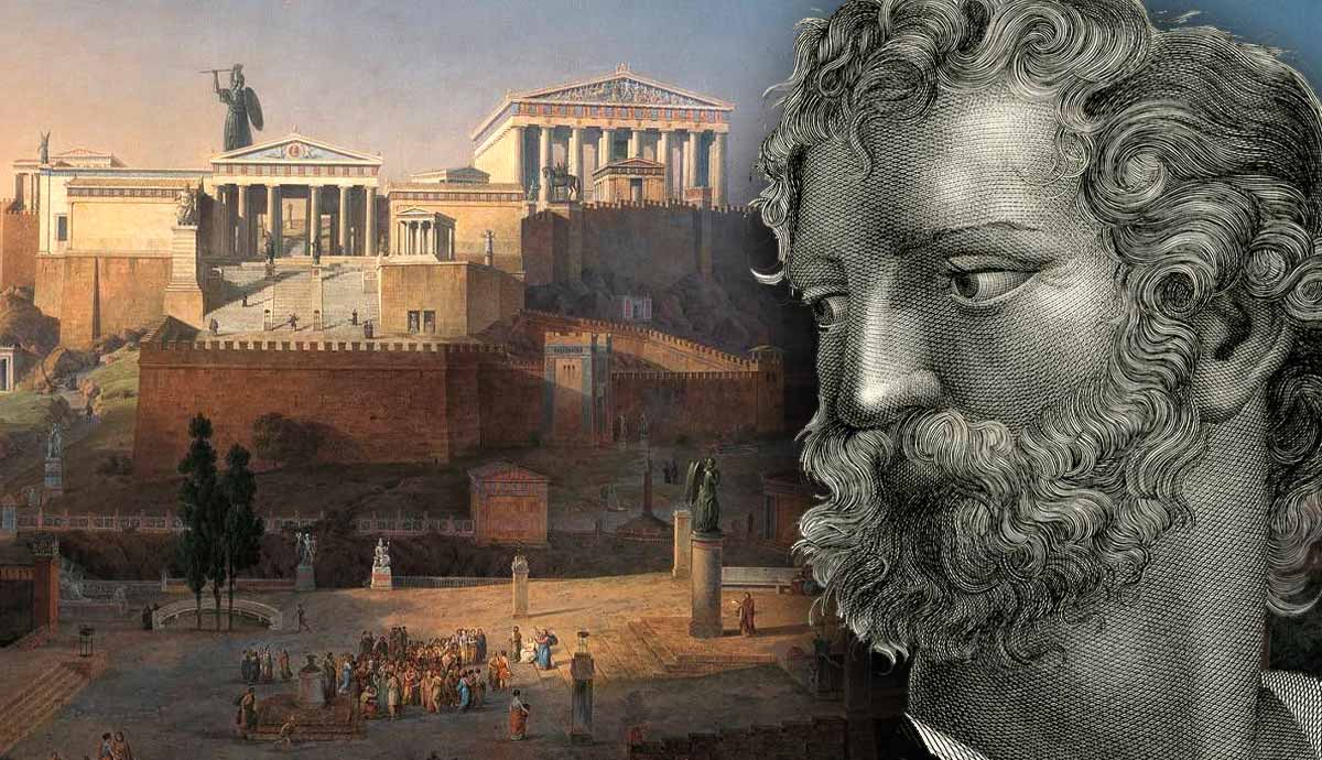 aristotle philosopher with akropolis athens