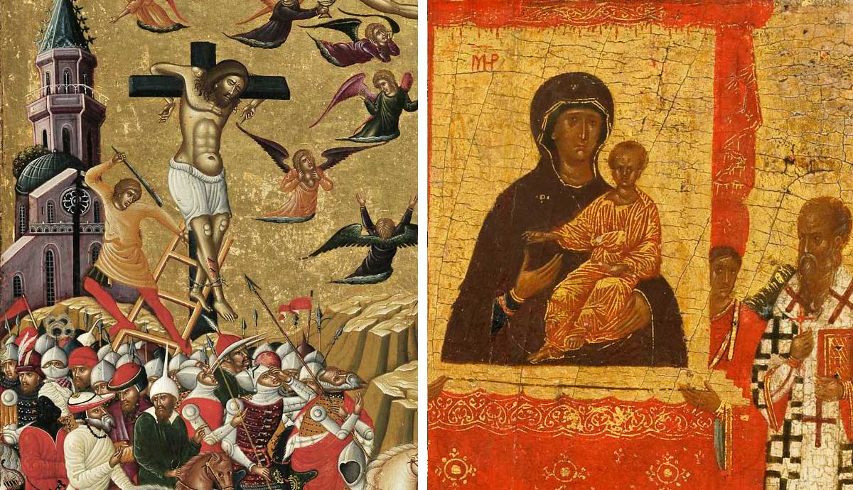 byzantine icon triumph orthodoxy crucifixion andreas