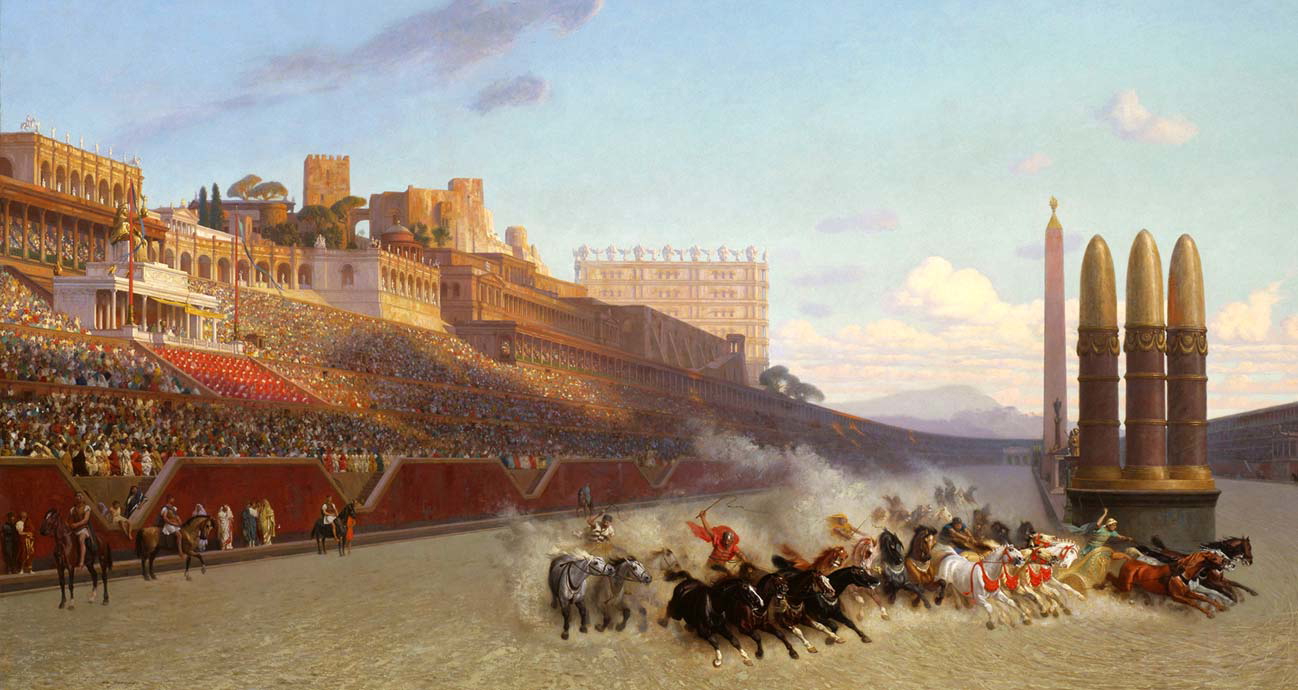 chariot racing painting by gerome