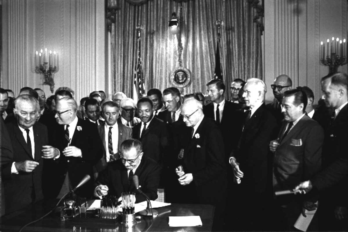 civil rights act signed jim crow outlawed